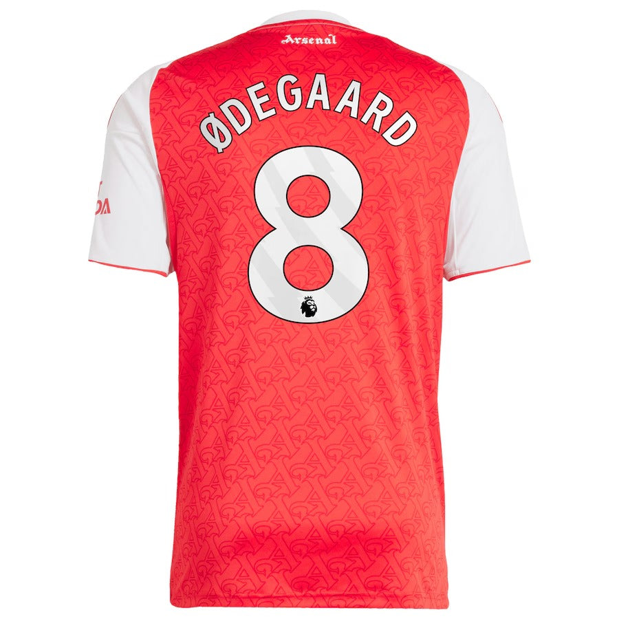 Martin Ødegaard Arsenal 2025/26 Home Player Soccer Shirt - Red