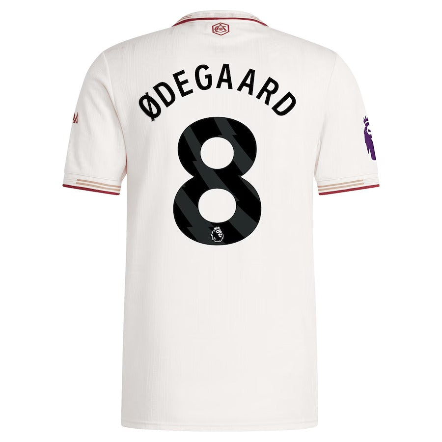 Martin Ødegaard Arsenal 2025/26 Third Player Soccer Shirt - White