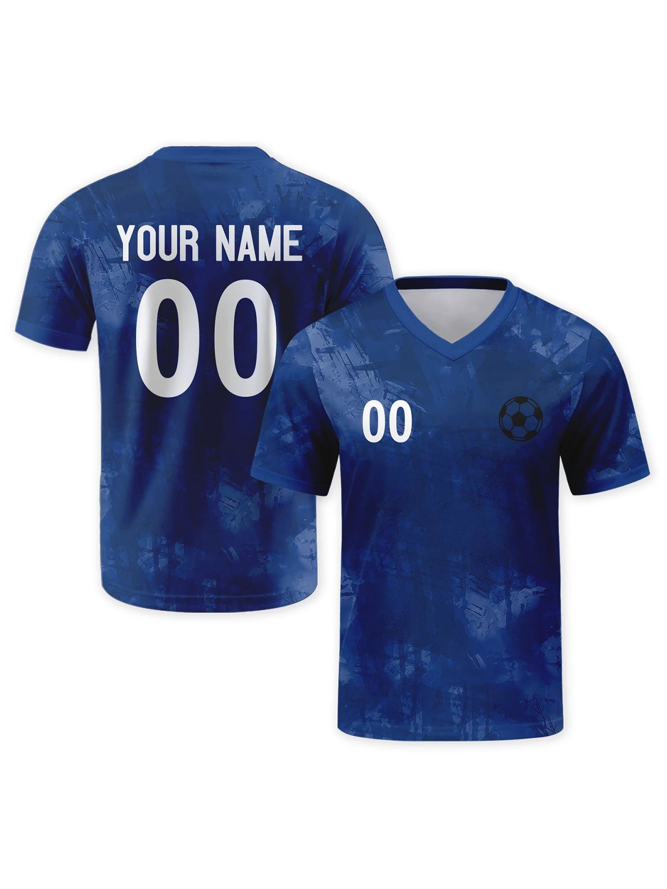 Men's Elite Football Training Top - Moisture-Wicking Personalized Soccer Jersey - Cobalt Blue