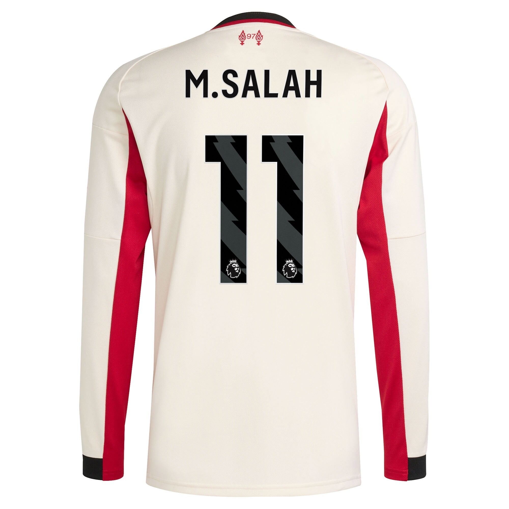 Mohamed Salah Liverpool 2025/26 Away Long Sleeve Player Soccer Shirt - White