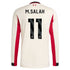 Mohamed Salah Liverpool 2025/26 Away Long Sleeve Player Soccer Shirt - White