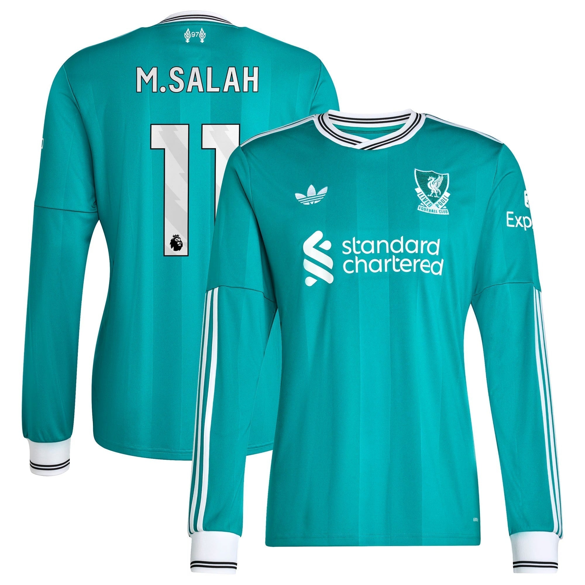 Mohamed Salah Liverpool 2025/26 Third Long Sleeve Player Soccer Shirt - Green