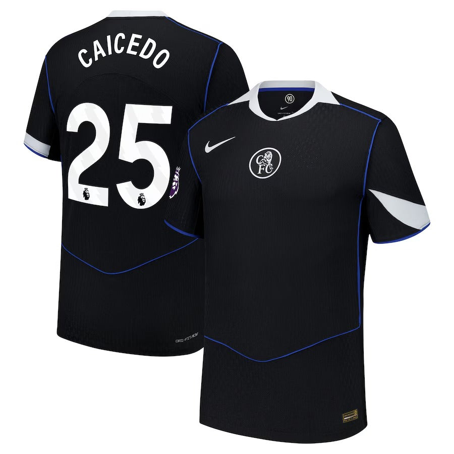 Moisés Caicedo Chelsea 2025/26 Third Player Soccer Shirt - Black
