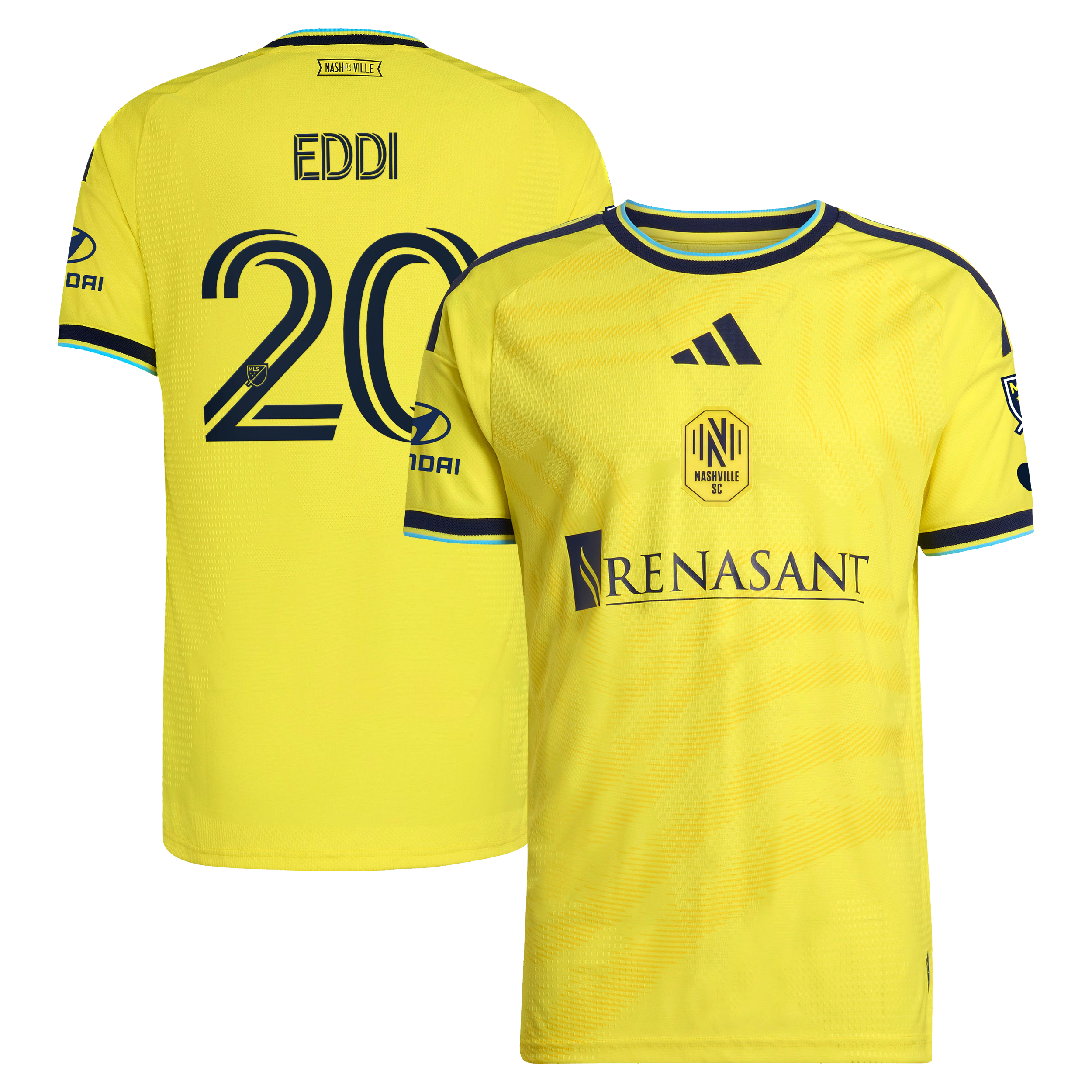 Nashville SC // Edvard Tagseth #20 Official 2026 The Reverb On-Field Patch Jersey – Yellow