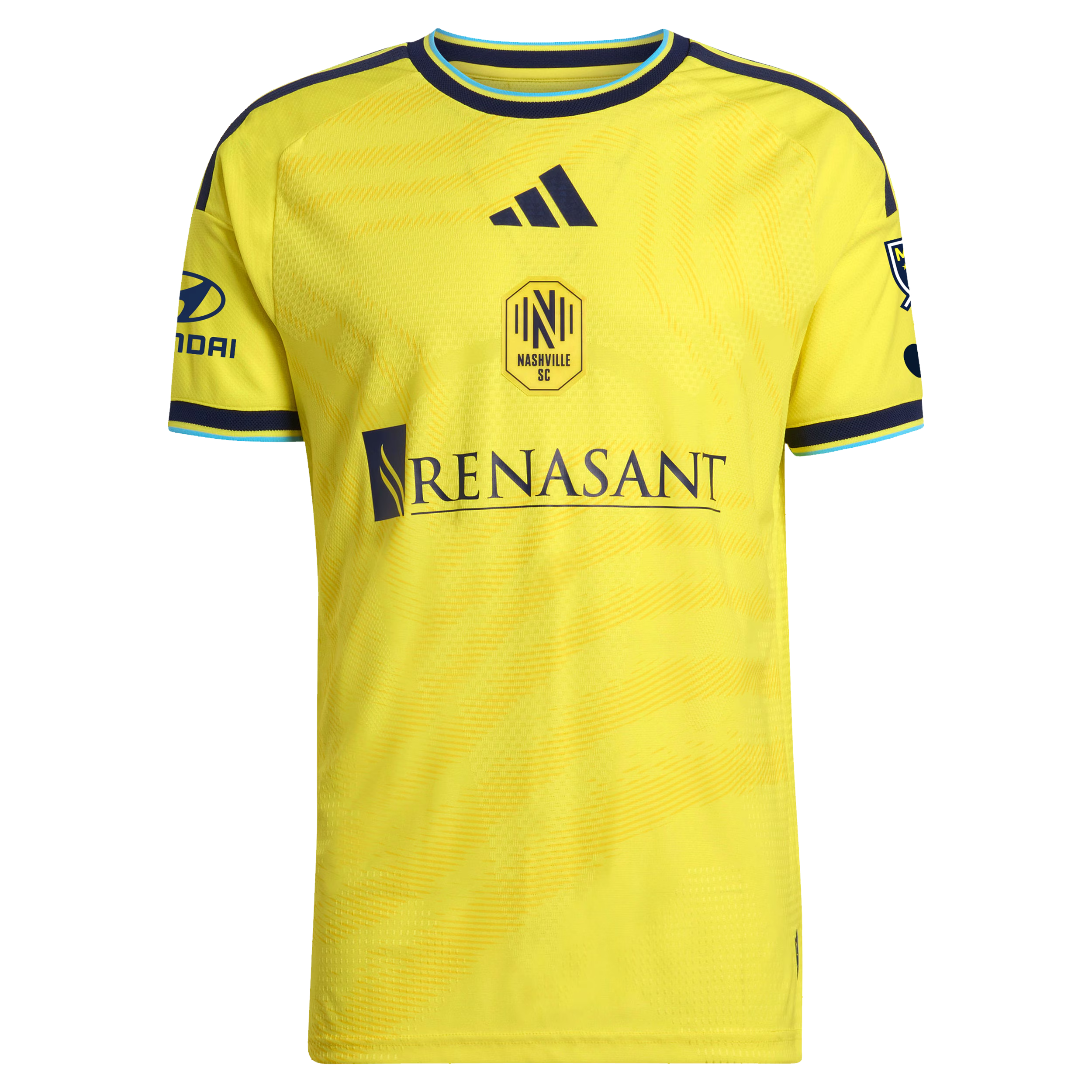 Nashville SC // adidas Official 2026 The Reverb On-Field Patch Custom Jersey – Yellow