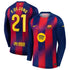 Frenkie de Jong Barcelona 2025/26 Home Long Sleeve Soccer Shirt - Navy