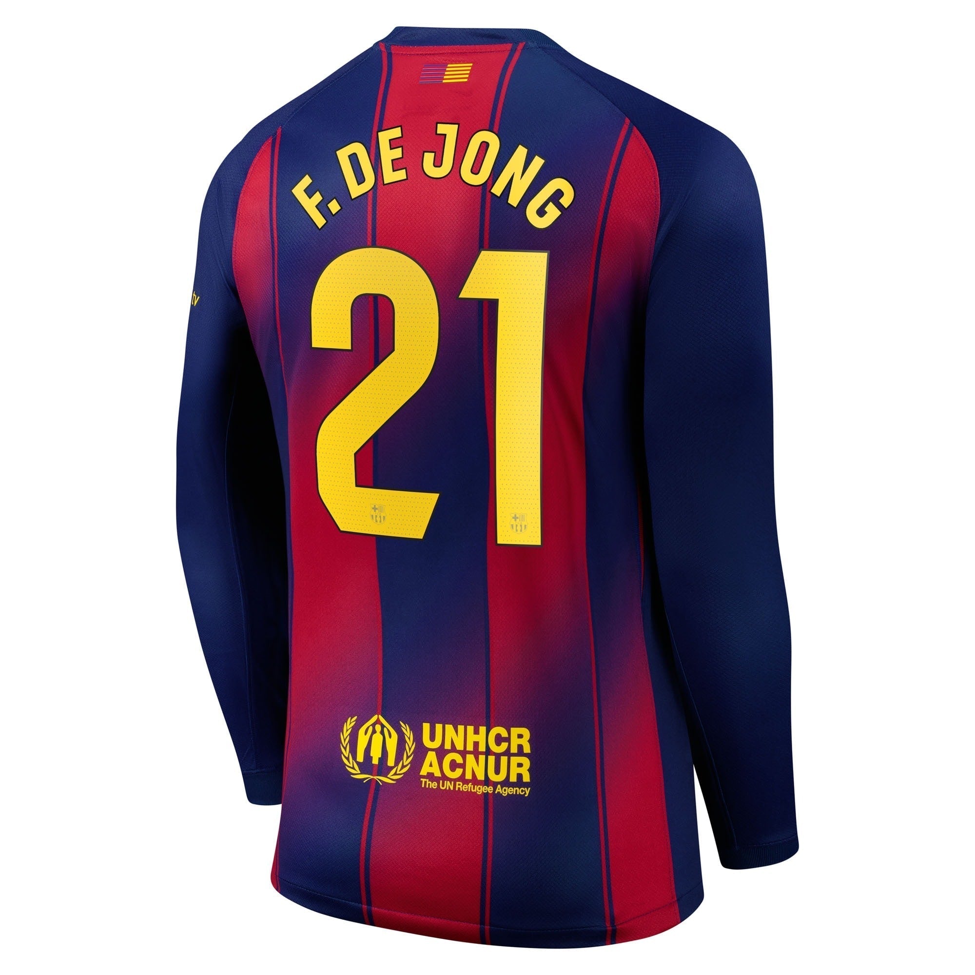 Frenkie de Jong Barcelona 2025/26 Home Long Sleeve Soccer Shirt - Navy