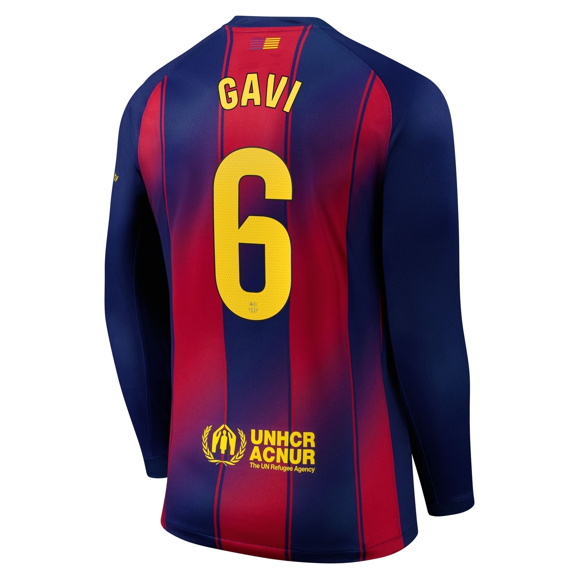 Gavi Barcelona 2025/26 Home Long Sleeve Soccer Shirt - Navy