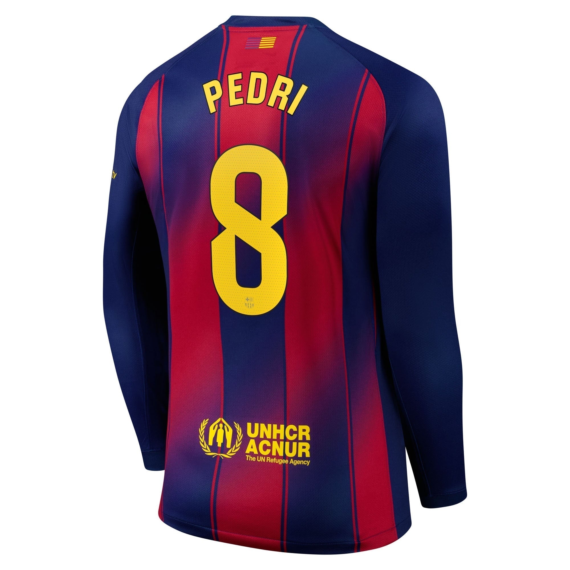 Pedri Barcelona 2025/26 Home Long Sleeve Soccer Shirt - Navy