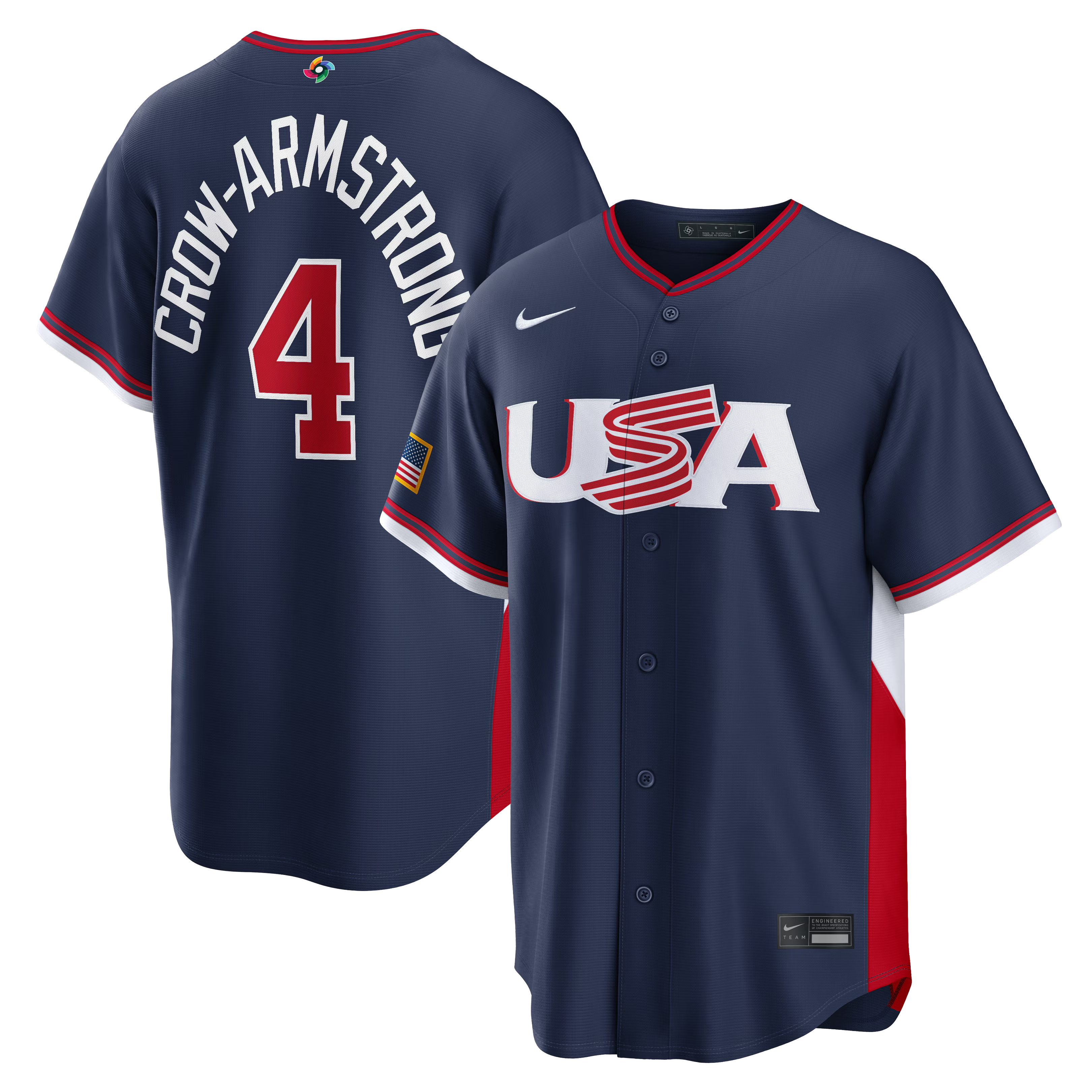 Nike USA Baseball 2026 World Baseball Classic Road Stadium Jersey – Pete Crow-Armstrong – Navy