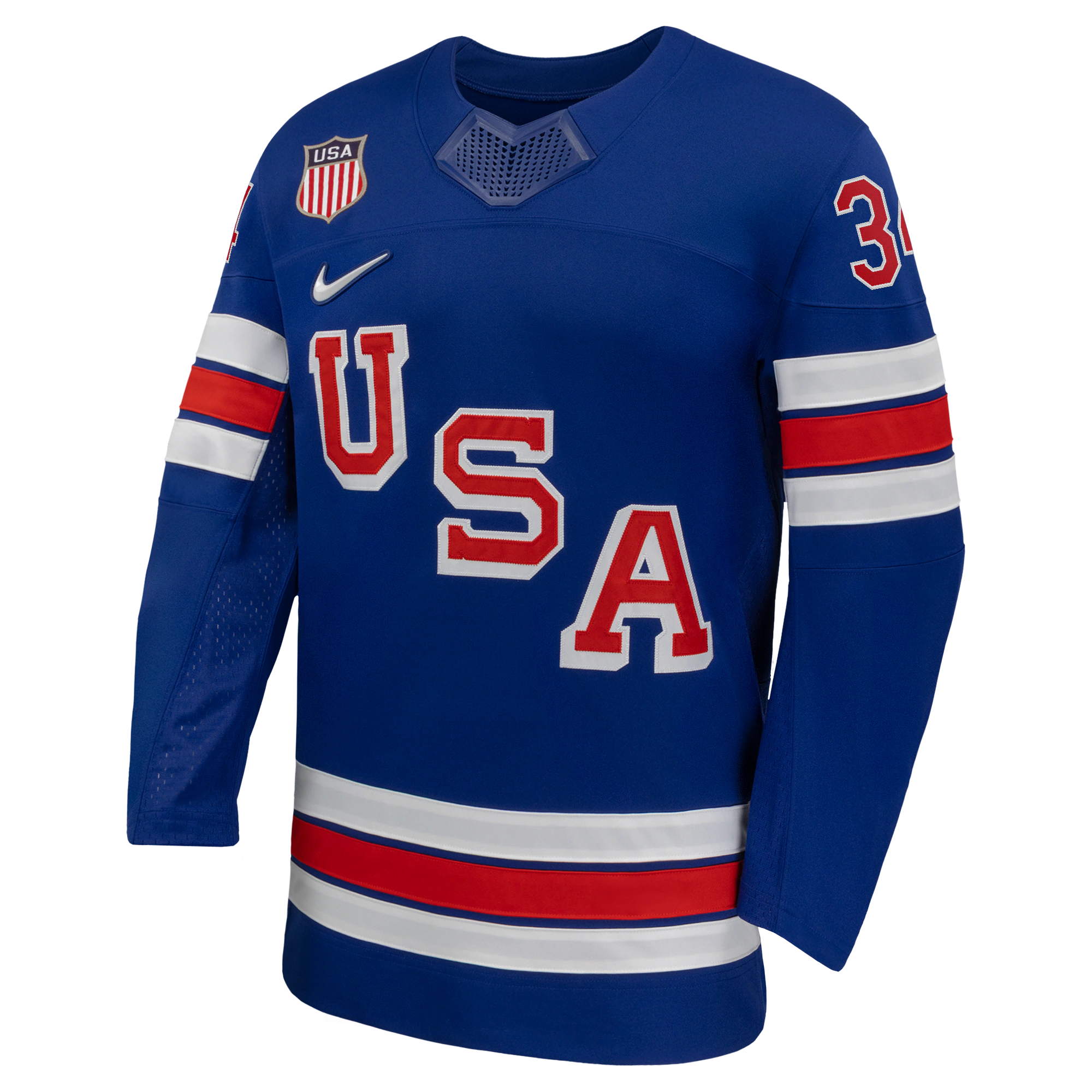 Nike USA Hockey Authentic 2026 Home Supporter Edition Jersey – Auston Matthews #34 – Royal Blue - Jersey Teams World