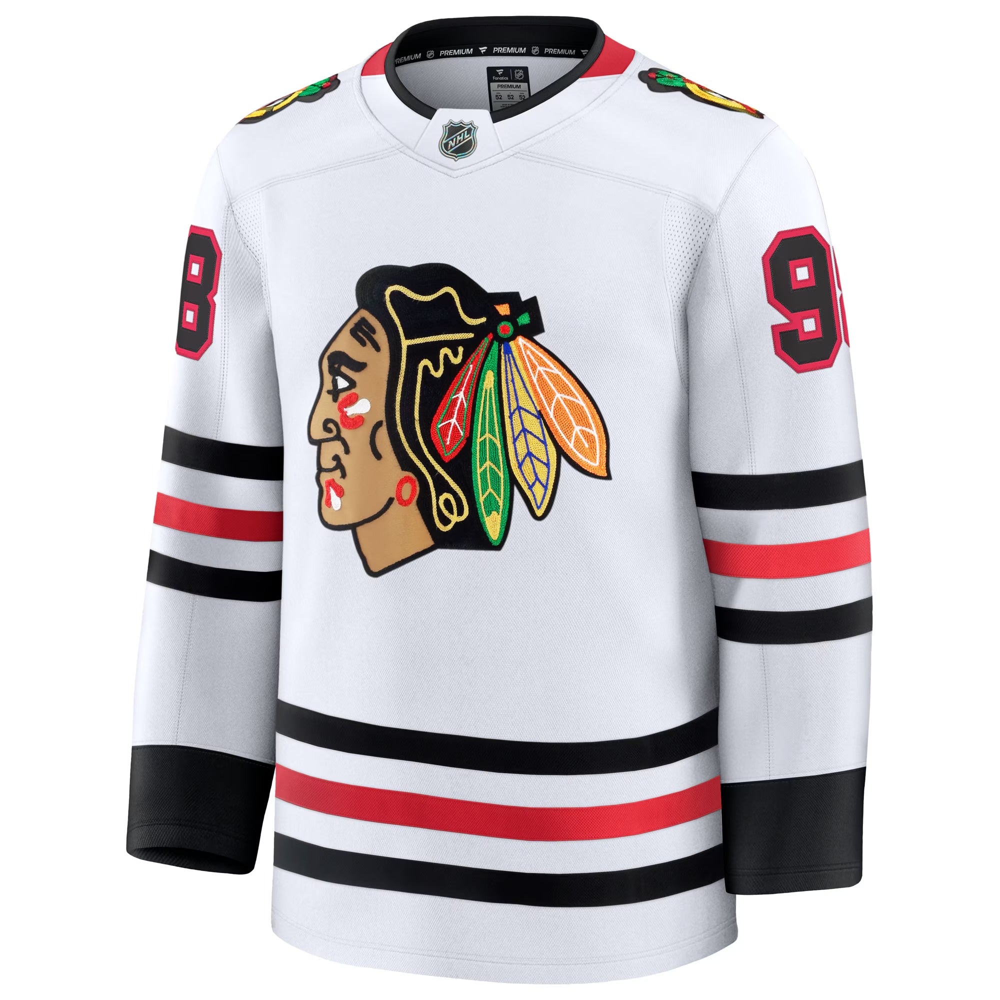 Official Fanatics Connor Bedard Chicago Blackhawks White Away Premium Jersey