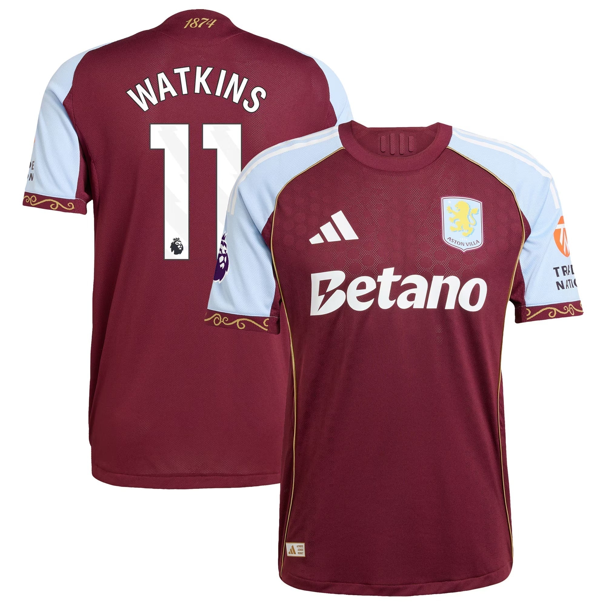 Ollie Watkins Aston Villa 2025/26 Home Soccer Shirt - Claret