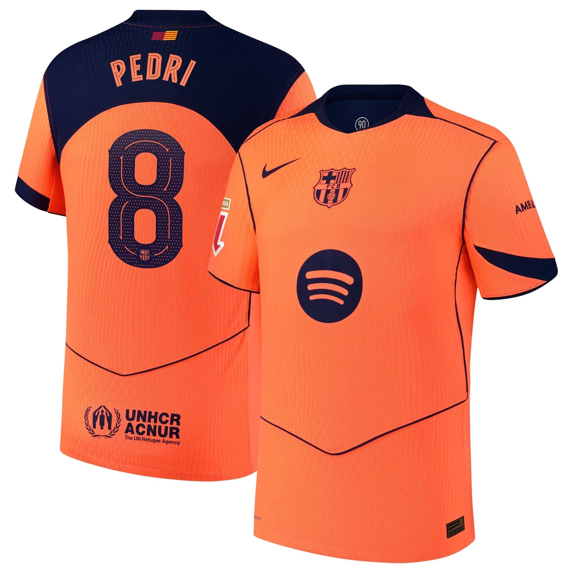 Pedri Barcelona 2025/26 Third Player Soccer Shirt - Orange