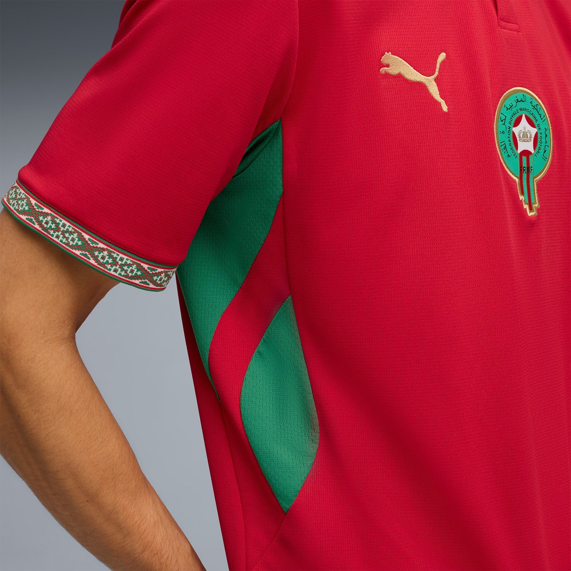 Puma Morocco National Team 2026 Home Jersey - Fast Red/Victory Gold