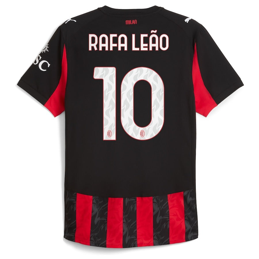 Rafael Leão AC Milan 2025/26 Home Player Soccer Shirt - Red