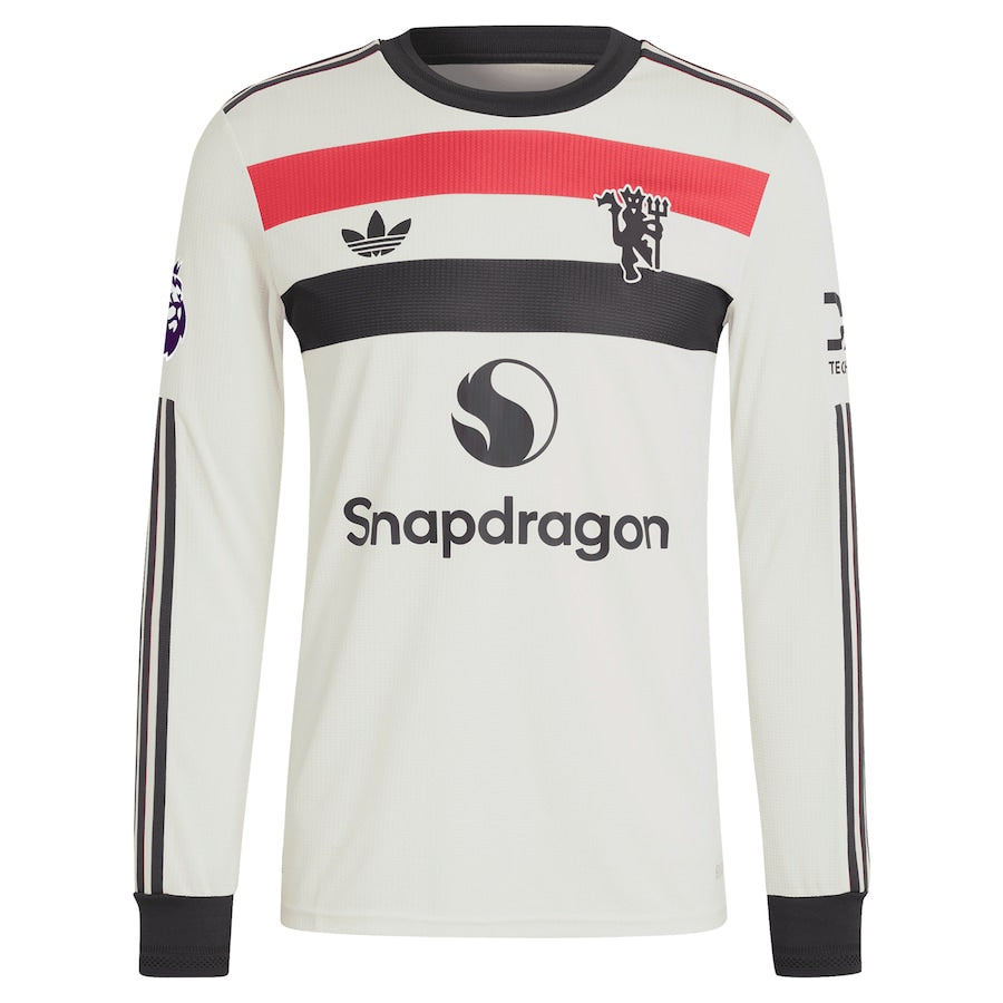 Rasmus Højlund Manchester United 2024/25 Third Long Sleeve Soccer Shirt - Cream