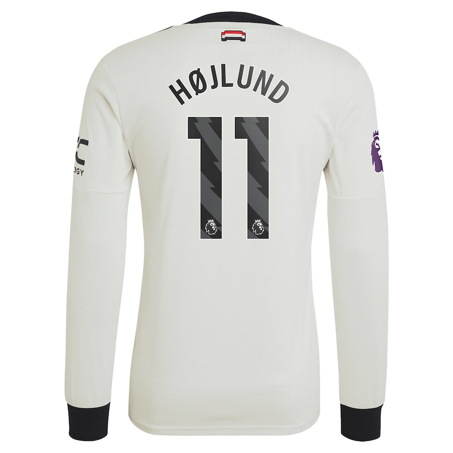 Rasmus Højlund Manchester United 2024/25 Third Long Sleeve Soccer Shirt - Cream