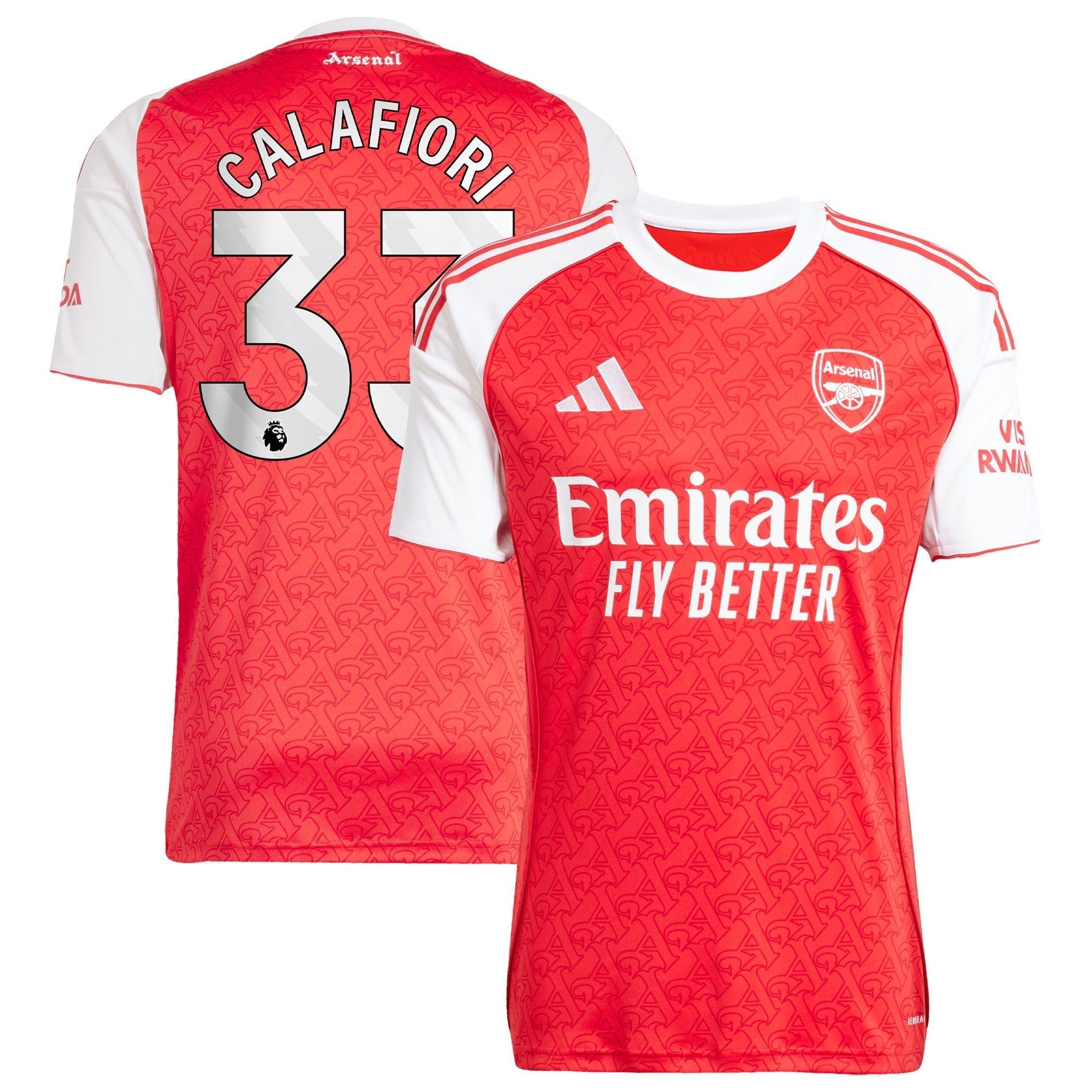 Riccardo Calafiori Arsenal 2025/26 Home Player Soccer Shirt - Red