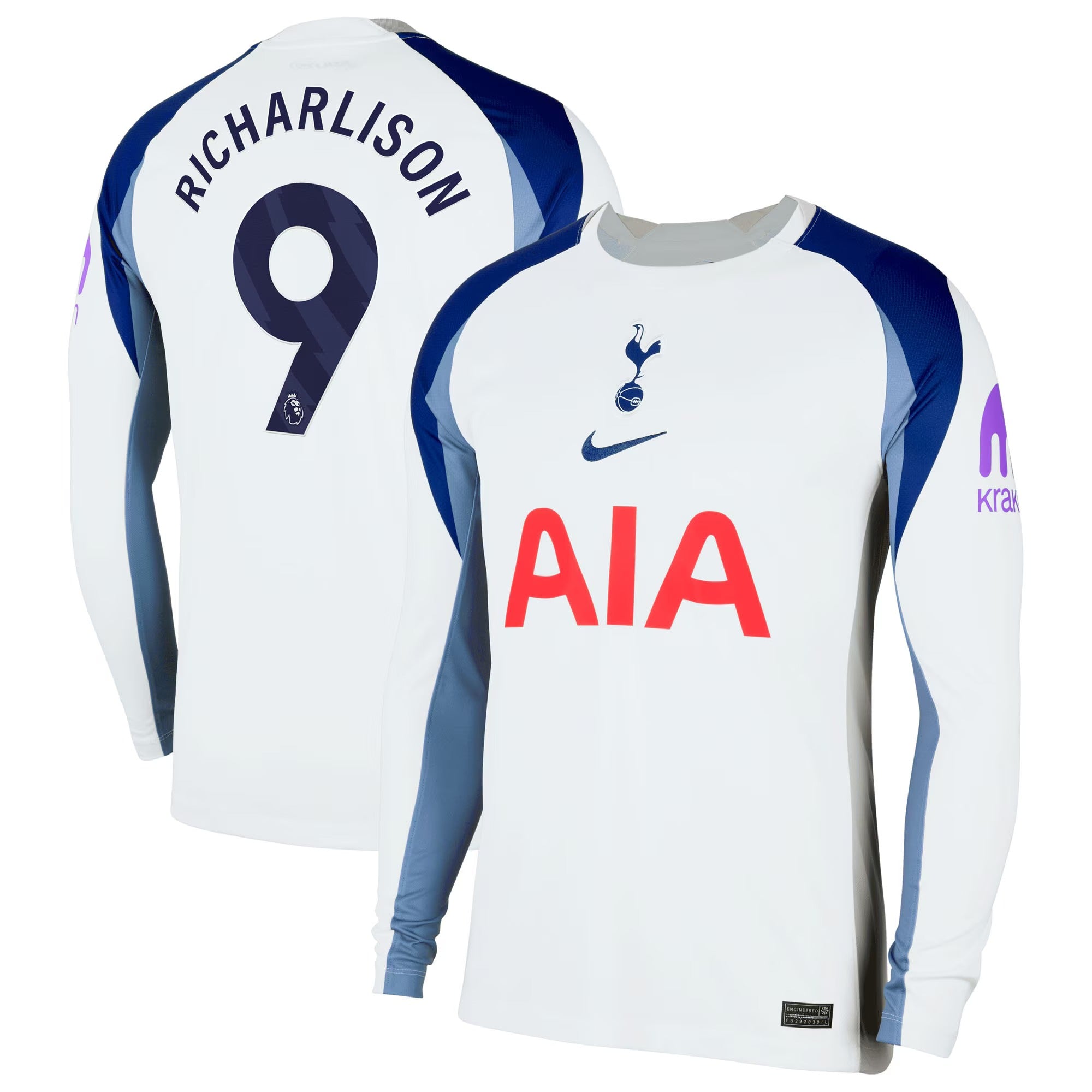 Richarlison Tottenham Hotspur 2025/26 Home Long Sleeve Player Soccer Shirt - White