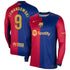 Robert Lewandowski Barcelona 2024/25 Home Long Sleeve Player Soccer Shirt - Royal