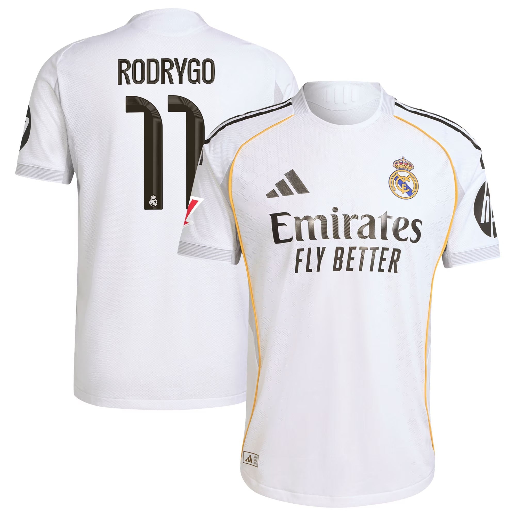 Rodrygo Real Madrid 2025/26 Home Soccer Shirt - White