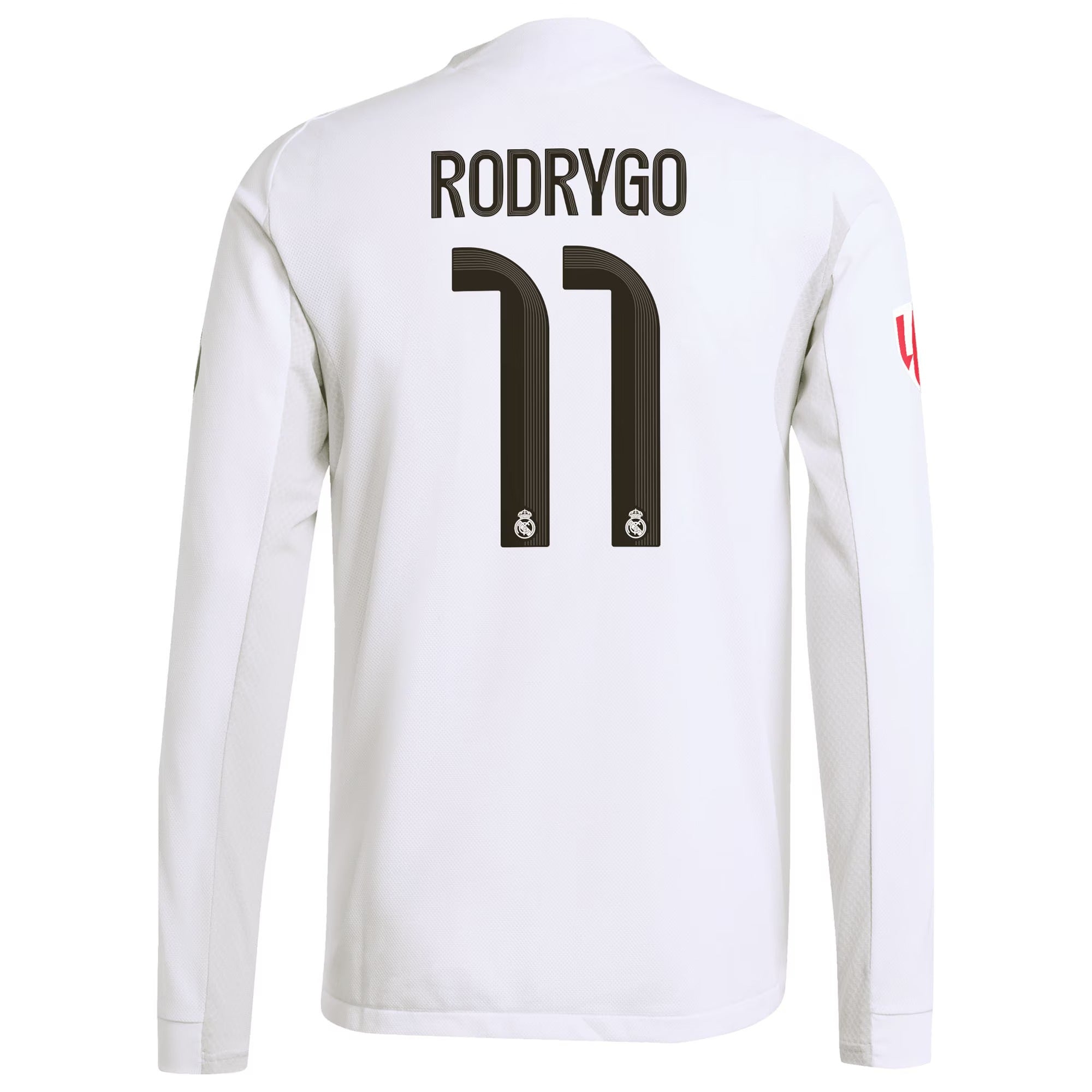 Rodrygo Real Madrid 2025/26 Home Long Sleeve Soccer Shirt - White