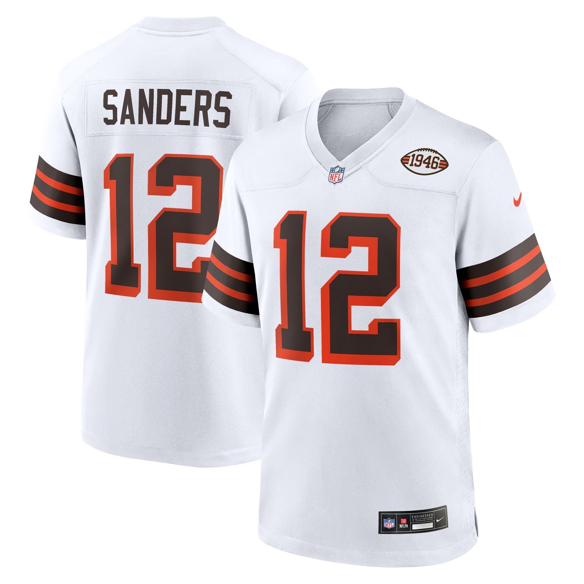 Shedeur Sanders Cleveland Browns 2025 NFL Draft 2nd Alternate Game Soccer Shirt - White