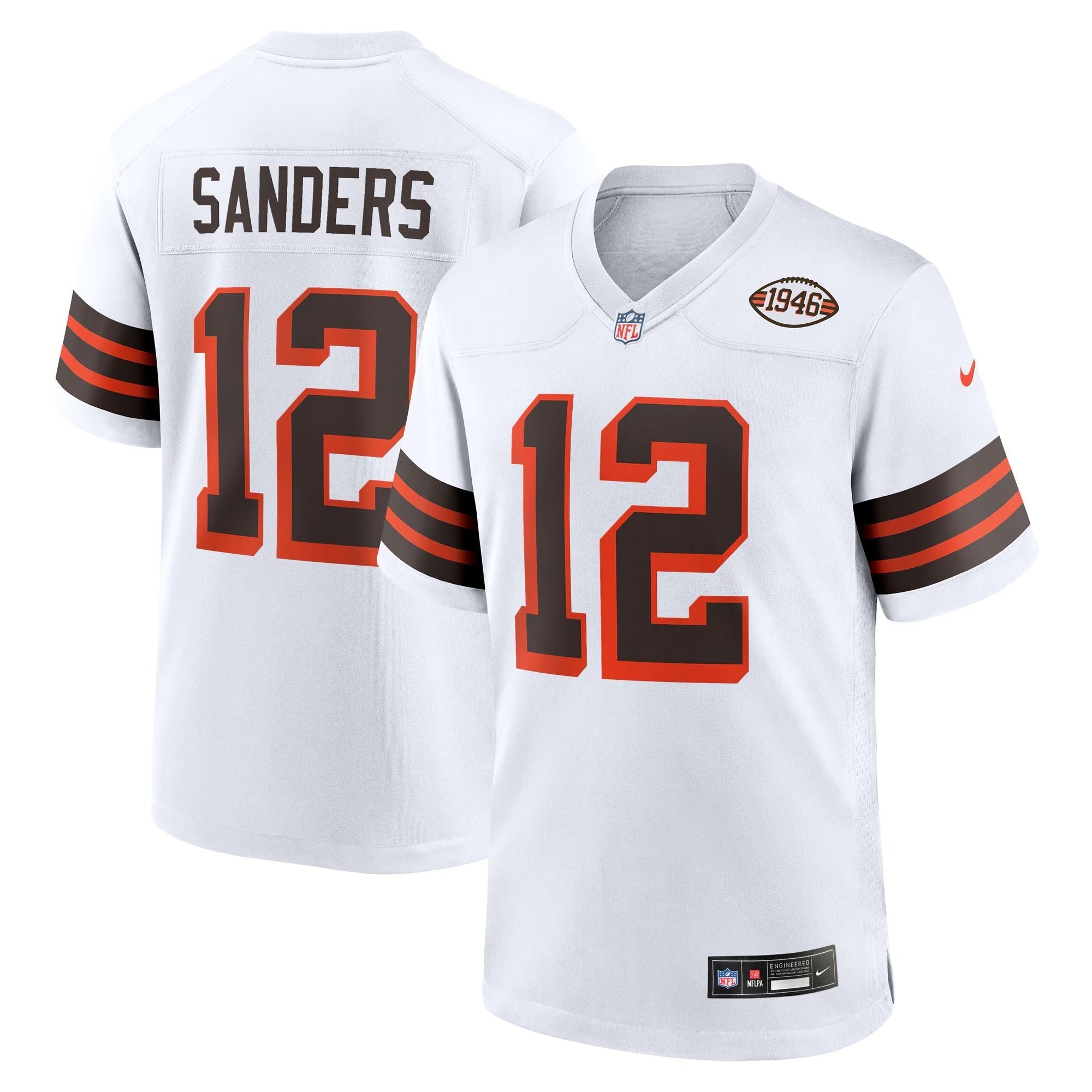 Shedeur Sanders Cleveland Browns 2025 NFL Draft 2nd Alternate Game Soccer Shirt - White