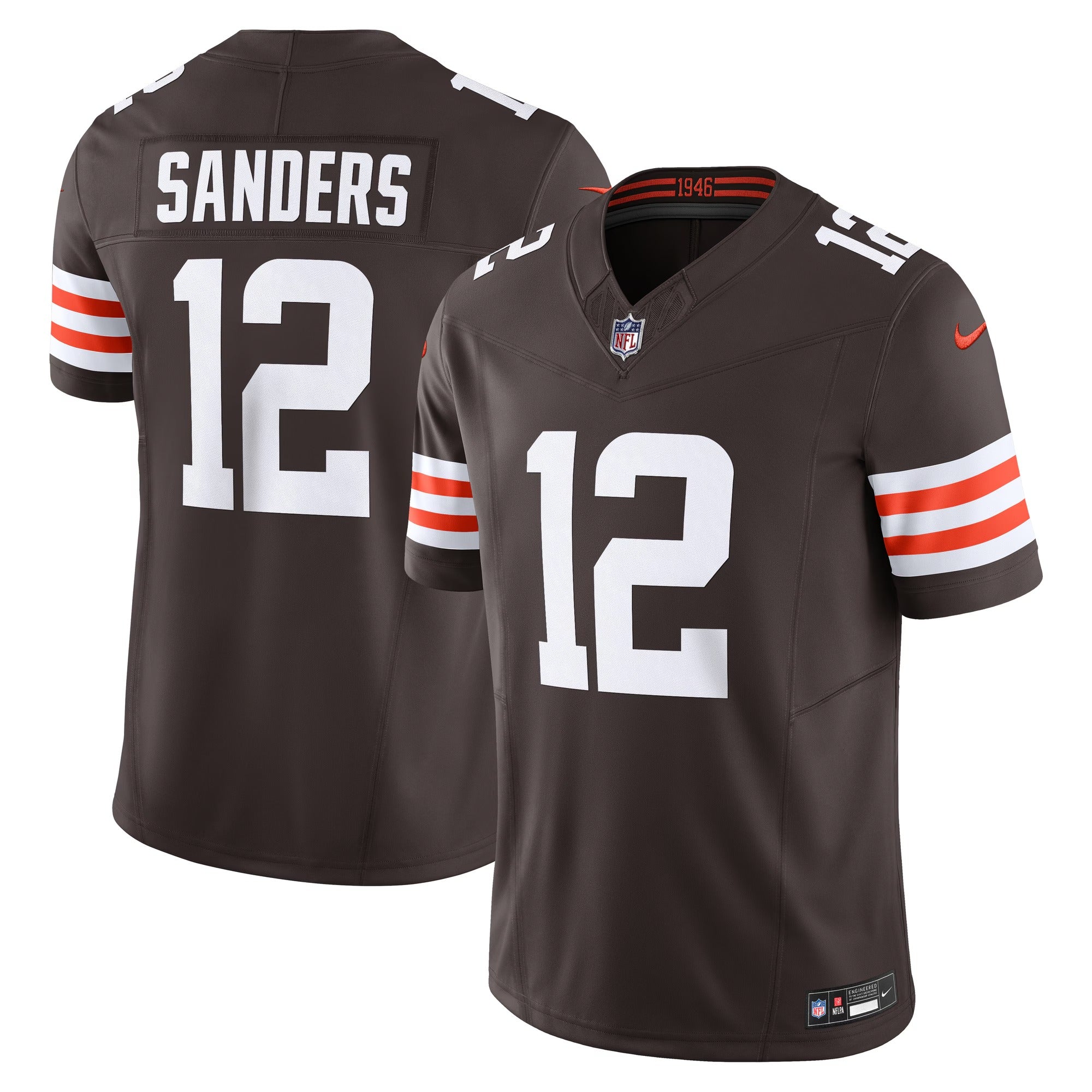 Cleveland Browns Shedeur Sanders Authentic Limited Vapor F.U.S.E. Soccer Shirt – Brown
