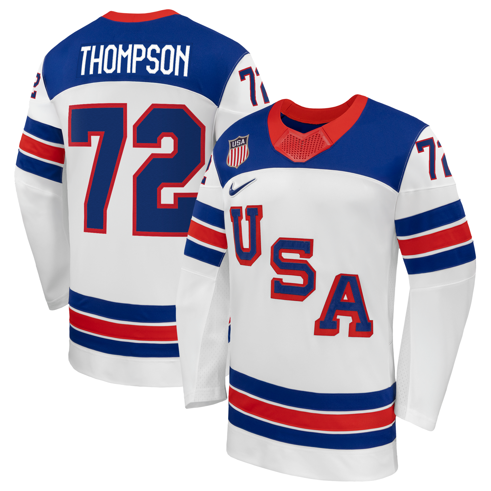 Tage Thompson #72 USA Hockey 2026 Away Jersey - Nike White