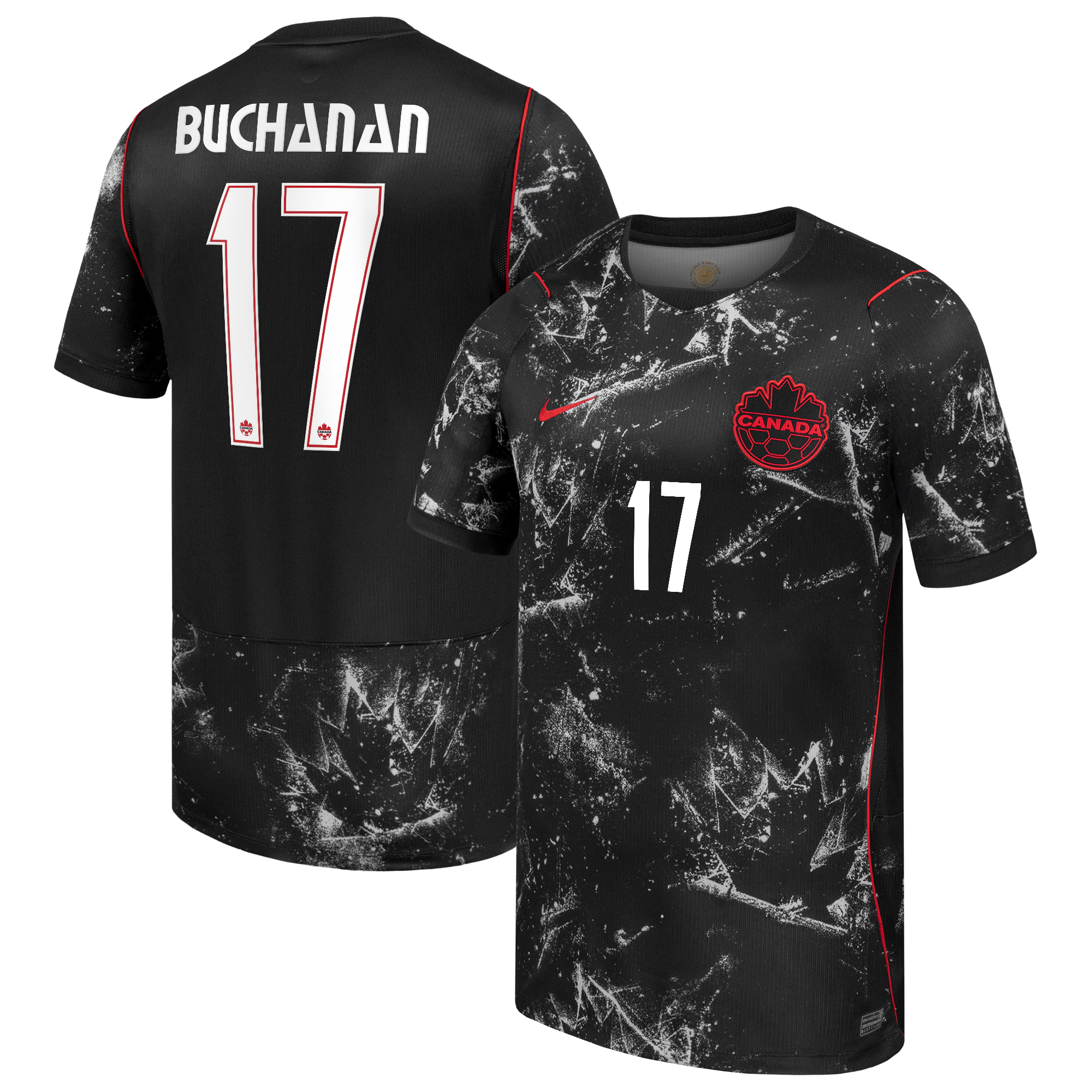 Tajon Buchanan Canada Soccer Nike 2026 Away Match Authentic Jersey - Black - Jersey Teams World