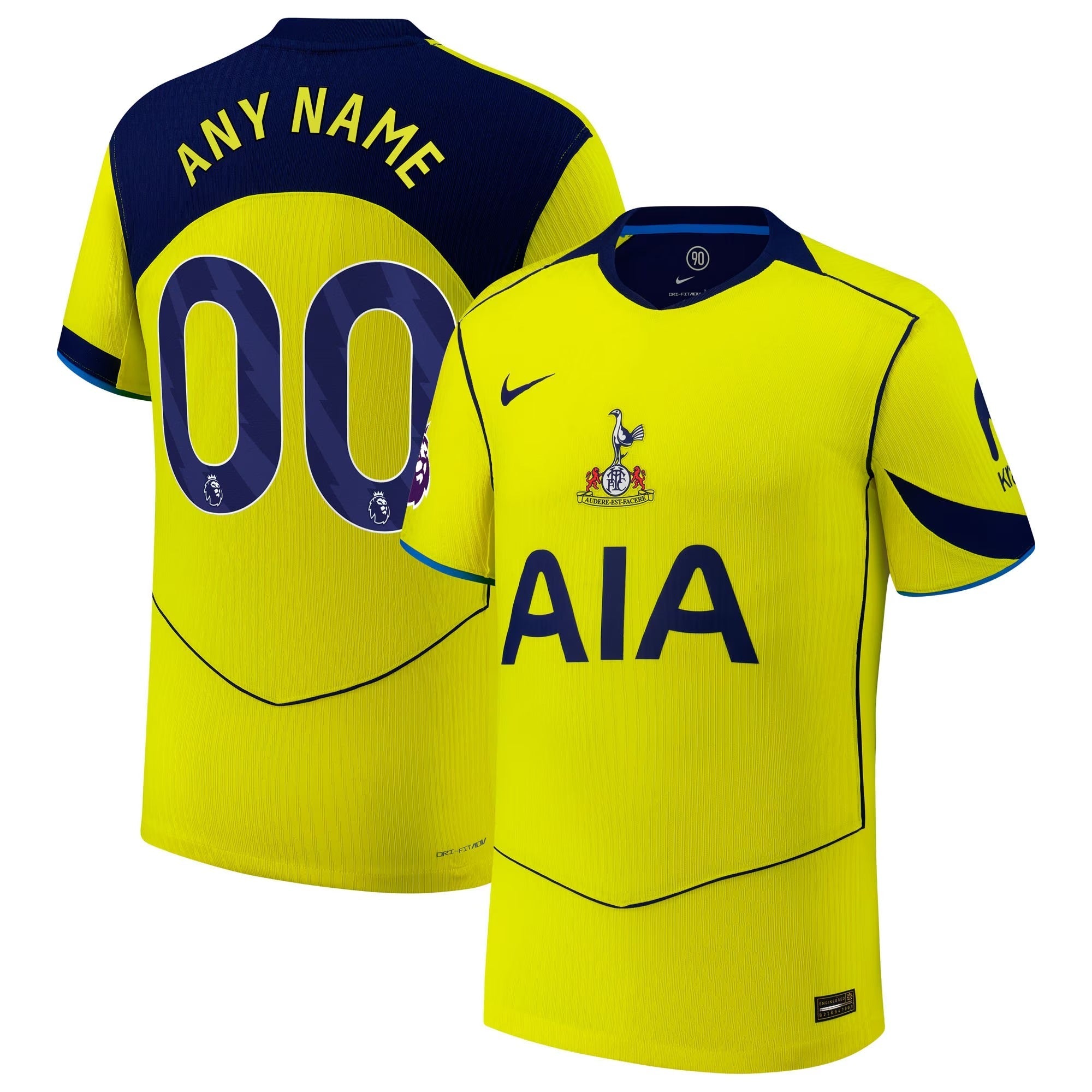 Tottenham Hotspur 2025/26 Third Customized Soccer Shirt - Yellow