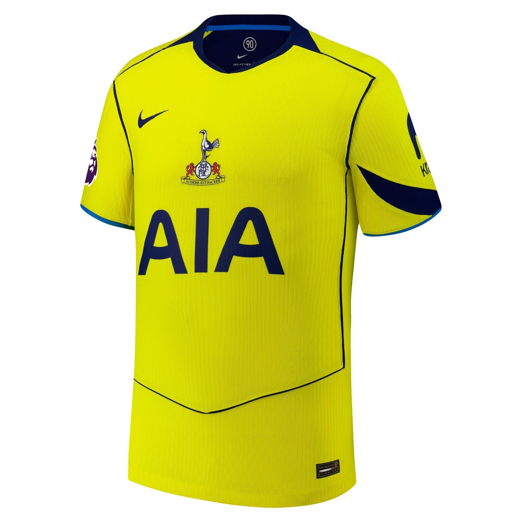 Tottenham Hotspur 2025/26 Third Customized Soccer Shirt - Yellow