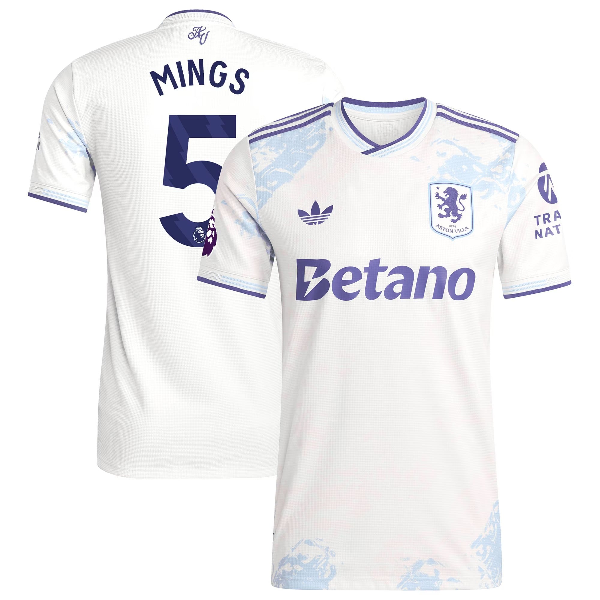 Tyrone Mings Aston Villa 2025/26 Third Player Soccer Shirt - White