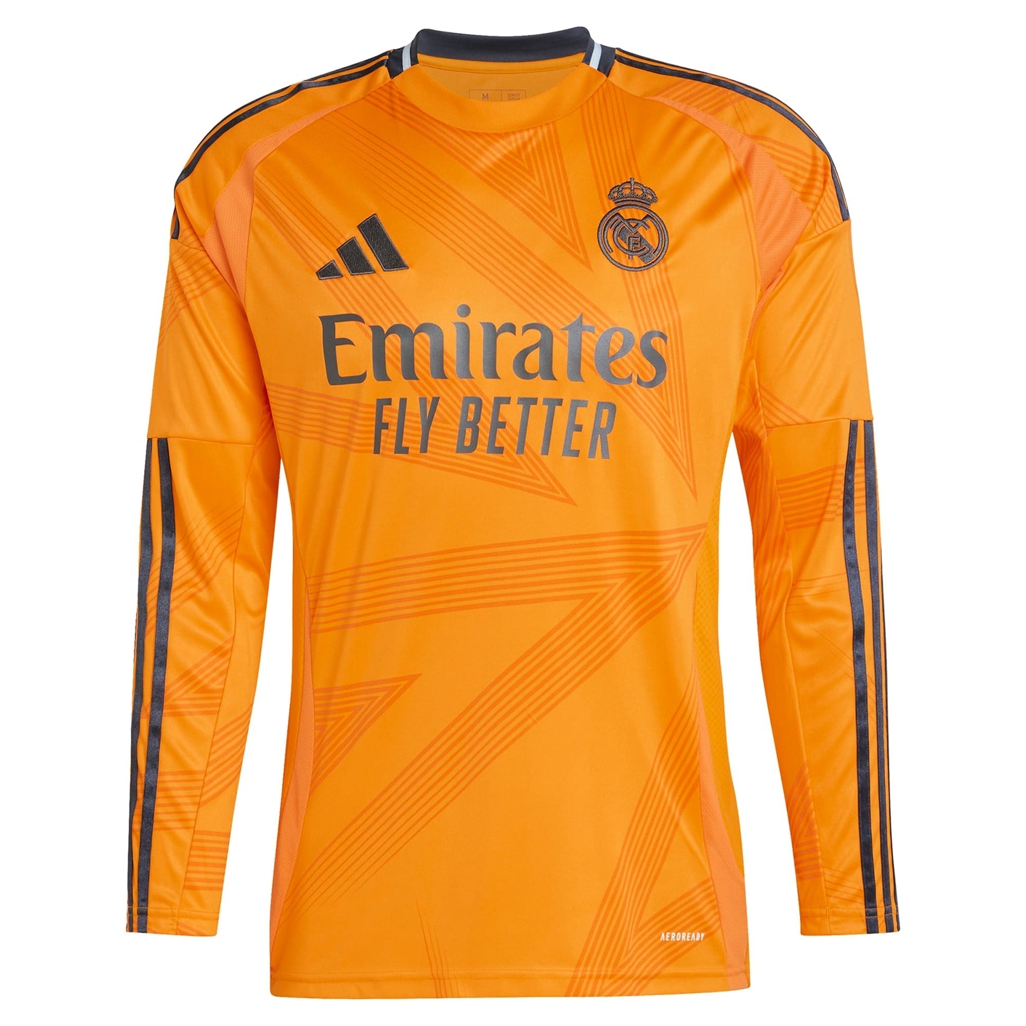 Vini Jr. Real Madrid 2024/25 Away Long Sleeve Player Soccer Shirt - Orange