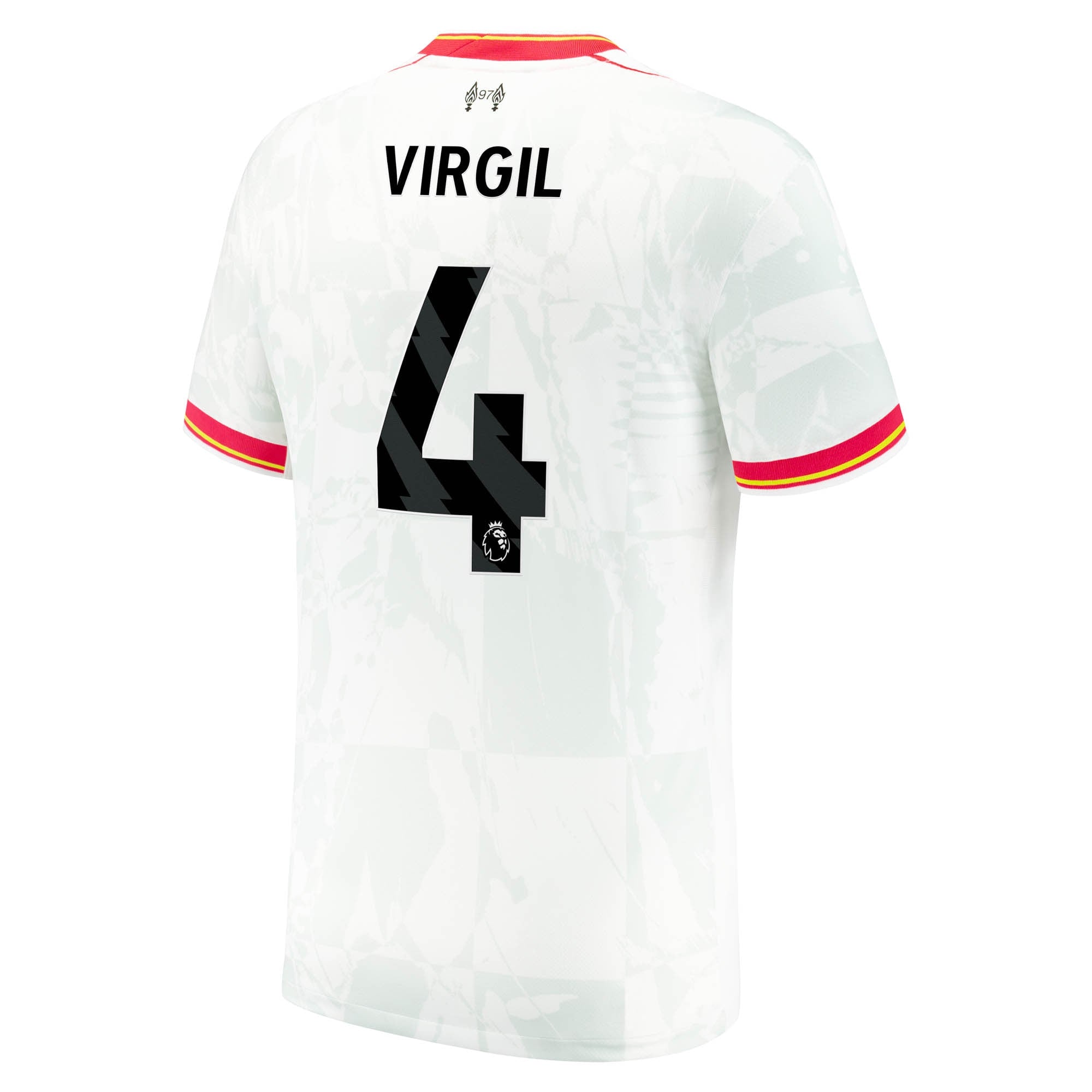 Virgil van Dijk 4 Liverpool 2024/25 Third Soccer Shirt - White