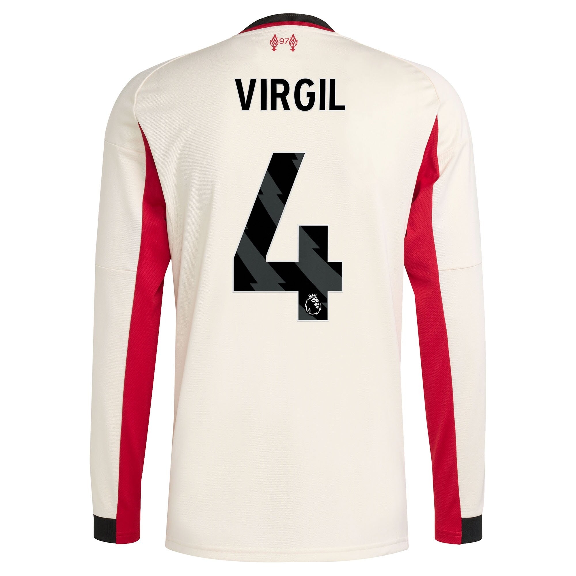 Virgil van Dijk Liverpool 2025/26 Away Long Sleeve Player Soccer Shirt - White
