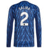 William Saliba Arsenal 2025/26 Away Long Sleeve Player Soccer Shirt - Blue
