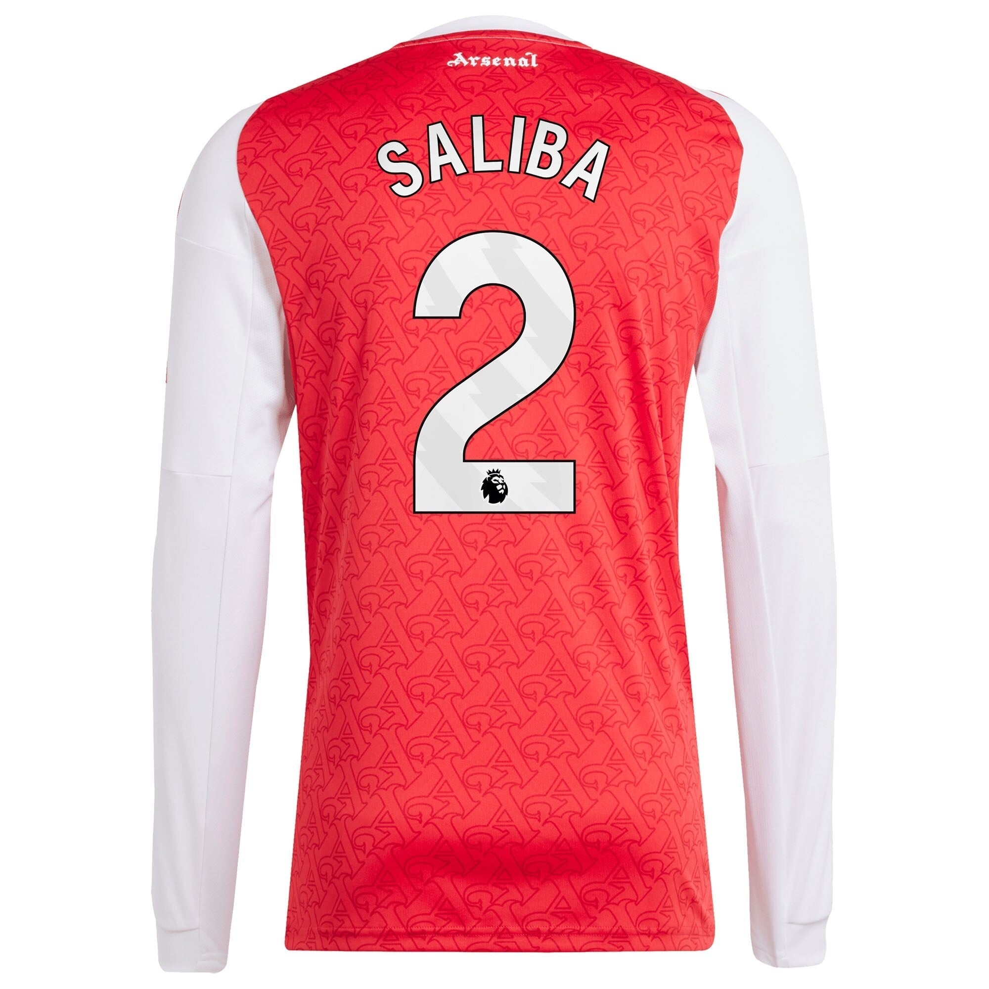 William Saliba Arsenal 2025/26 Home Long Sleeve Player Soccer Shirt - Red