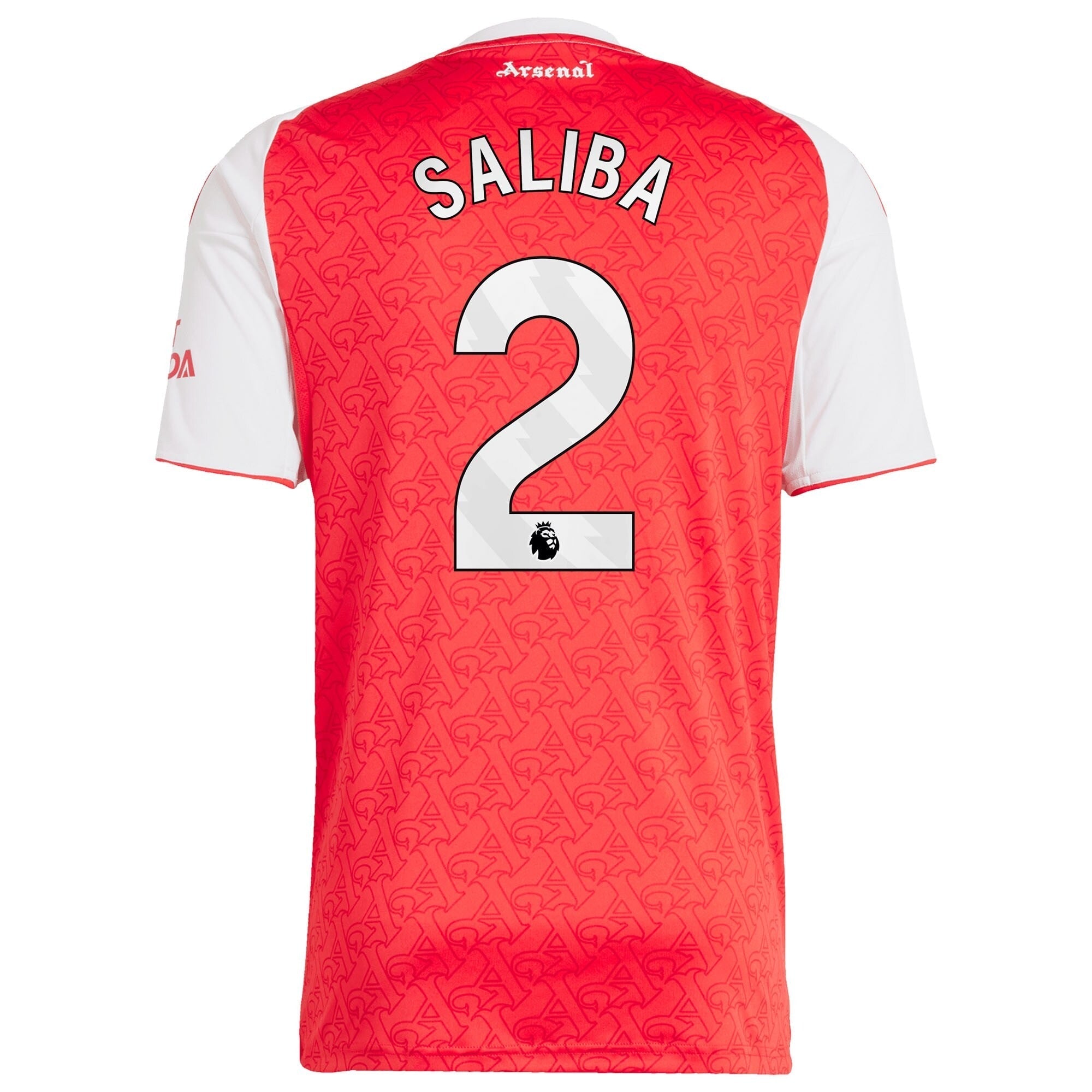 William Saliba Arsenal 2025/26 Home Player Soccer Shirt - Red