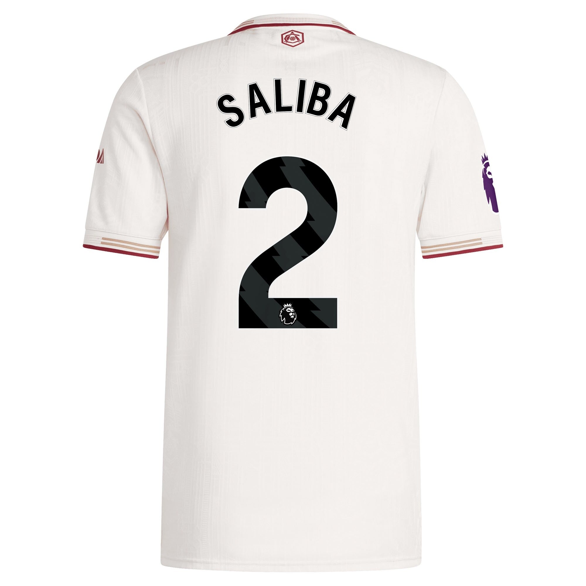 William Saliba Arsenal 2025/26 Third Player Soccer Shirt - White