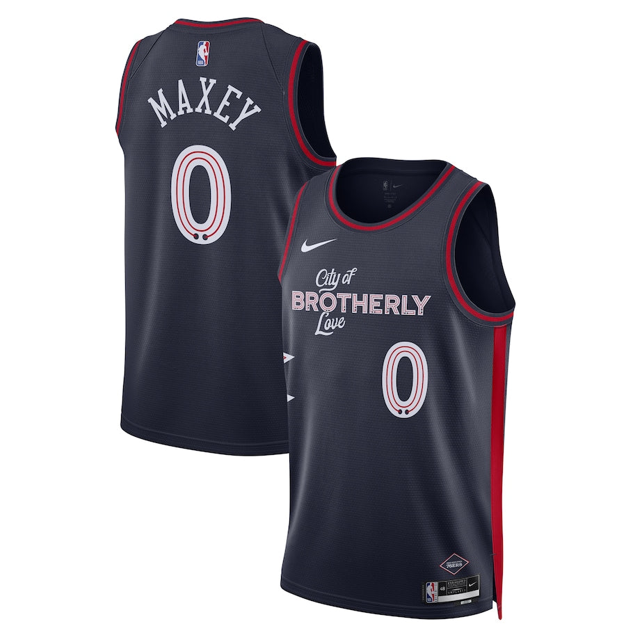 Tyrese Maxey Philadelphia 76ers  Unisex 2023/24 Swingman Shirt - Navy - City Edition