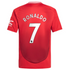 Back view of Cristiano Ronaldo Manchester United 2025 jersey by adidas in red with number 7