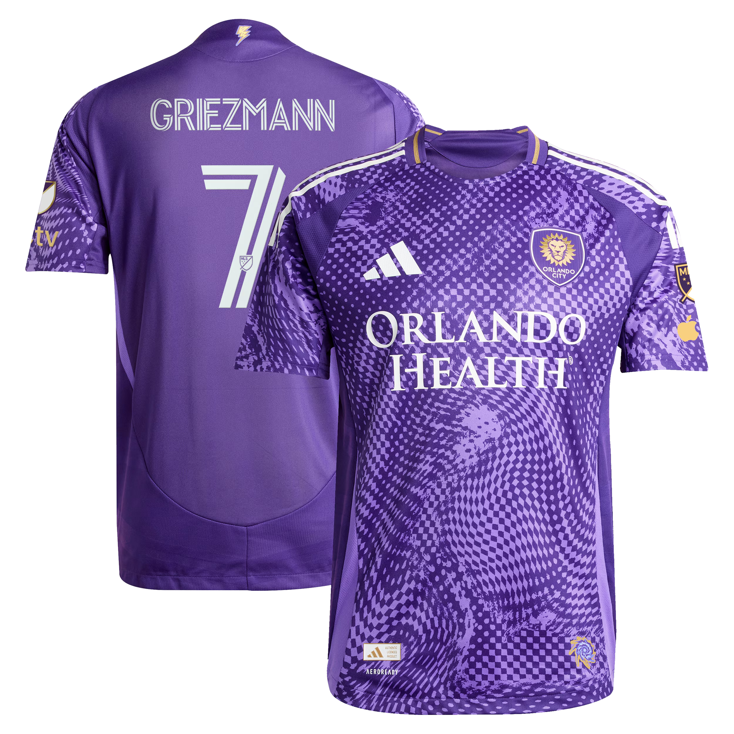 adidas Antoine Griezmann #7 Orlando City SC 2025 Perfect Storm Jersey - Purple