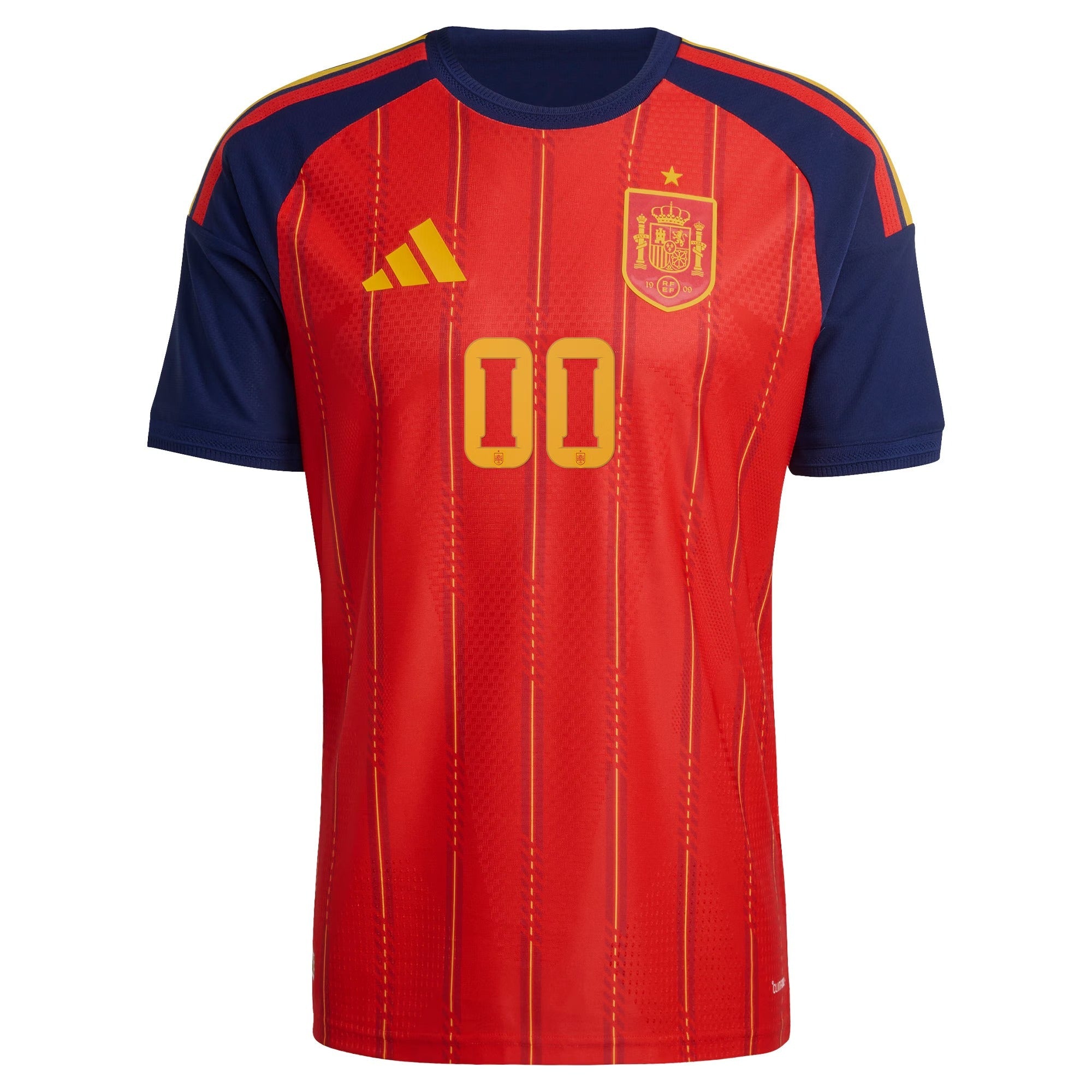 adidas Spain National Team 2026 Home Player Edition Custom Jersey – Red/Yellow