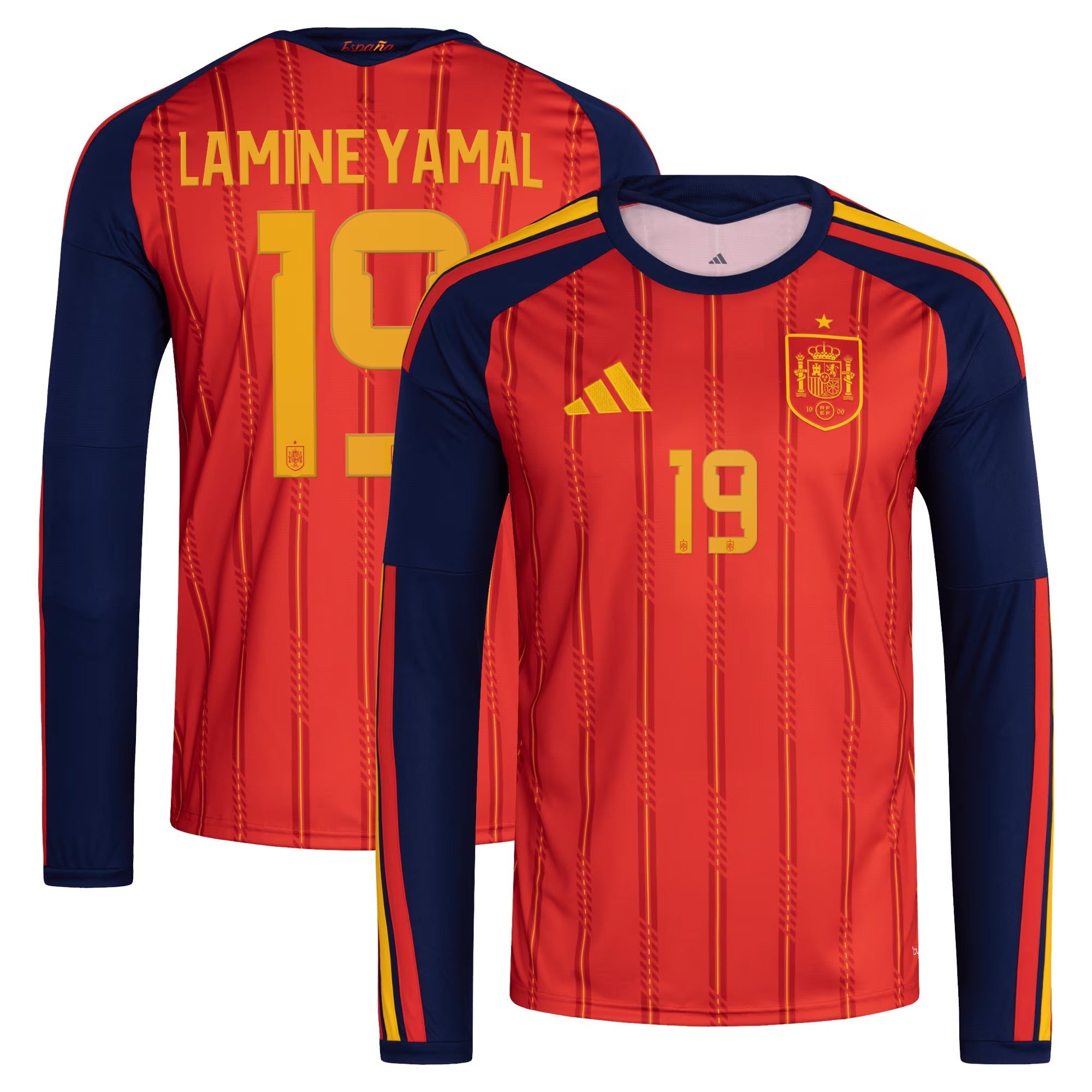 adidas Spain National Team 2026 Home Supporter Edition Long Sleeve Jersey – Lamine Yamal #19 – Red