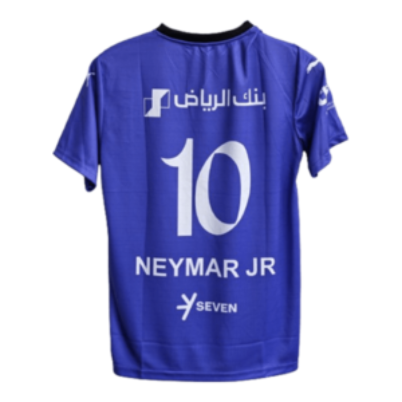 Back view of Al Hilal Neymar 2024-25 home Puma jersey in blue with number 10 and Neymar Jr name