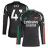 Arsenal Away Shirt 2024-25 - Long Sleeve with Rice 41 printing Soccer Shirt - Black