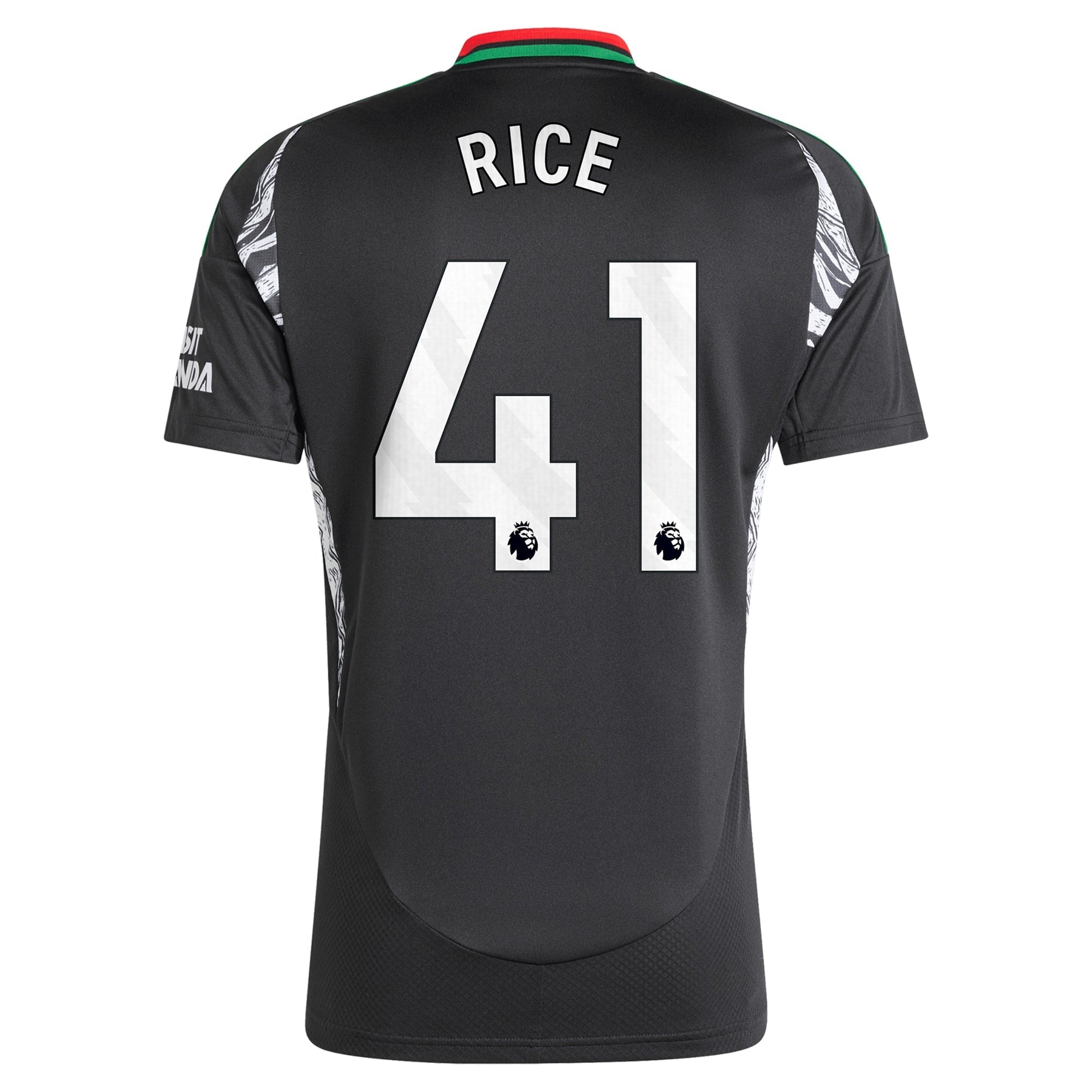 Arsenal Away Shirt 2024-25 with Rice 41 printing Soccer Shirt - Black